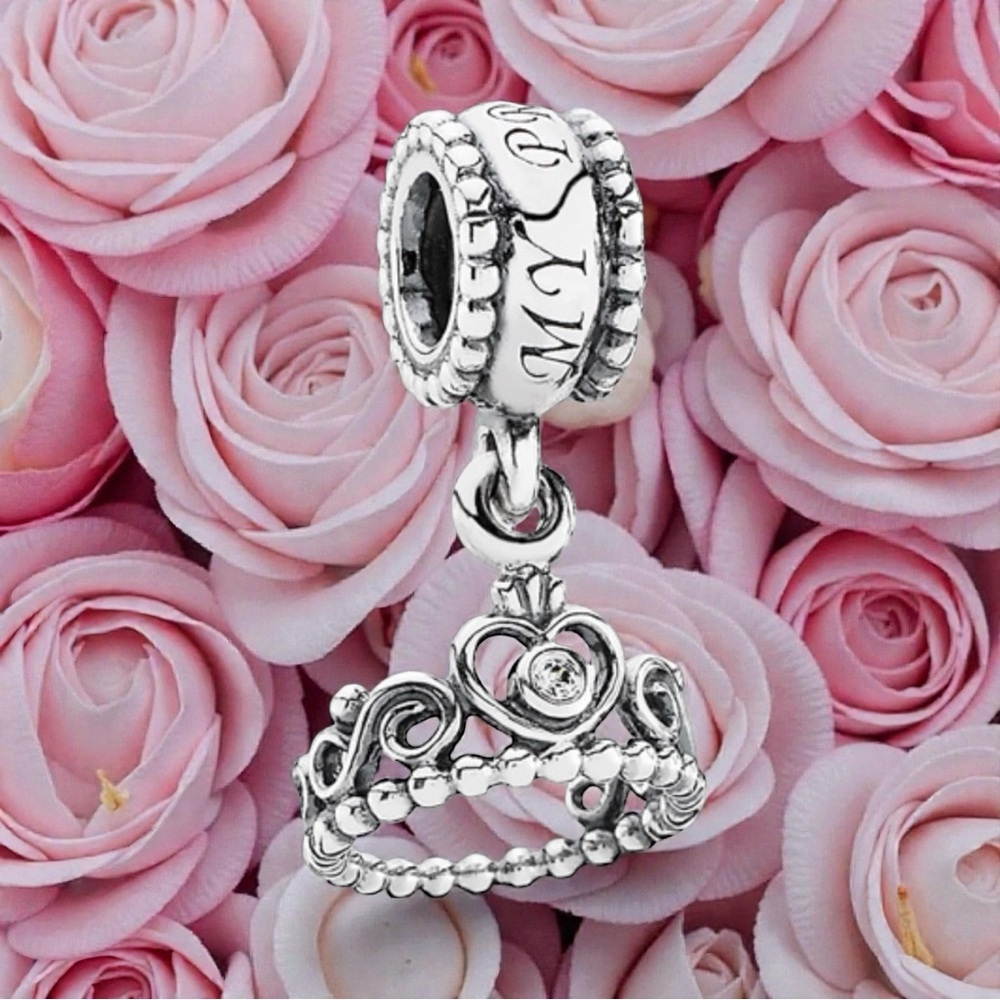 Elegant Silver Crown Charm